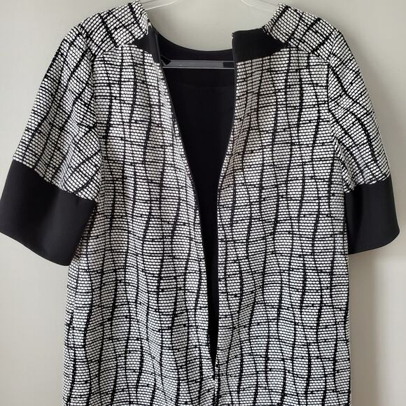 Banana Republic Tweed Textured Mod Mini Dress 8 Black White Career Contemporary - Picture 11 of 16